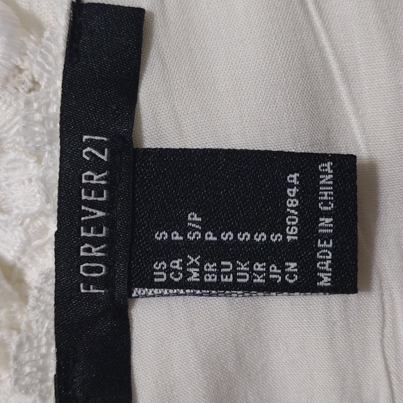 Forever 21 Boho V-neck V-back Lace Crochet White Maxi Dress S Resortwear Summer - Picture 16 of 16